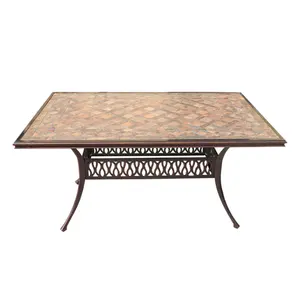 Outdoor porcelain furniture source manufacturers restaurant table outdoor cast aluminum tile table furniture