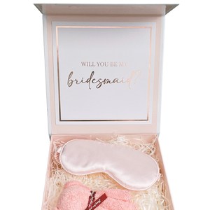 Bomboniera personalizzata scatole di carta di lusso pieghevoli in oro <span class=keywords><strong>rosa</strong></span> imballaggio proposta damigella d'onore confezione regalo con chiusura magnetica con nastro - Product Image 3