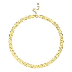 Di alta Qualità 18K Placcato Oro Piatto In Ottone Ambientale ellittica catena con la linea centrale Della Collana P203147 - Product Image 1