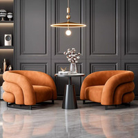 Fauteuil individuel en velours de style moderne pour la détente, chaise de loisirs de luxe léger, chaise de réception pour hôtel, salon ou usage domestique