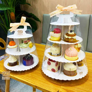 Support à gâteaux à trois niveaux en papier pour décoration <span class=keywords><strong>de</strong></span> mariage et <span class=keywords><strong>de</strong></span> fête, vente en gros - Product Image 5