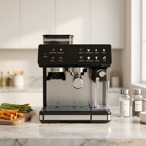 Cafetera Espresso Semiautomática de Grado Comercial de 1350W con Control de Temperatura PID para Cafetería en Casa - Product Image 1