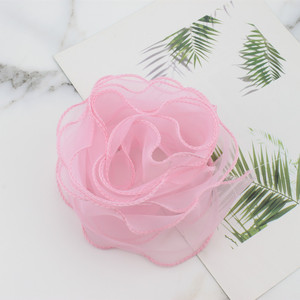 Mesh Lace Wave Ribbon Tulle Cake Topper Multi Layered Round Elegant Decor For Valentine's Day Mother's Day Reusable - Product Image 4