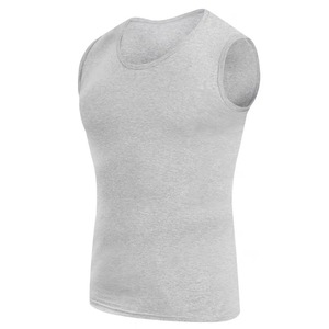 Canotte da uomo personalizzate con logo per allenamento, in cotone grigio, nero, bianco - Canotte da uomo senza maniche - Product Image 4