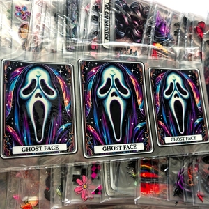 Enveloppe pour gobelet Ghostface Horror, motif personnages d'<span class=keywords><strong>horreur</strong></span> effrayants pour Halloween, pour verre Libbey, décalcomanie à transfert à froid - Product Image 1