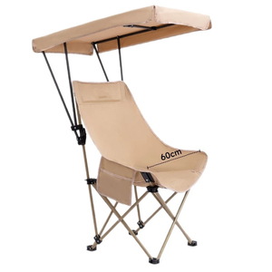 Chaise <span class=keywords><strong>de</strong></span> <span class=keywords><strong>camping</strong></span> portable pliable <span class=keywords><strong>l</strong></span>égère surdimensionnée avec auvent et poche latérale pour la pêche, le <span class=keywords><strong>camping</strong></span> et la plage - Product Image 6