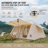 Tente de camping automatique portable, tente instantanée, imperméable, coupe-vent, abri extérieur, équipement de voyage