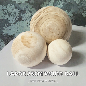 ลูกปัดไม้เพาโลเนียธรรมชาติขนาดใหญ่ 25 ซม. ทรงกลม ยังไม่ผ่านการตกแต่ง สำหรับตกแต่งนาฬิกา - Product Image 2