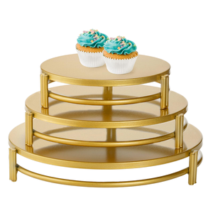 ถาดวางเค้กและผลไม้/ขนมหวาน ถาดติ่มซำ ดีไซน์สร้างสรรค์ สีทอง ชั้นเดียว วัสดุโลหะ เป็นมิตรต่อสิ่งแวดล้อม สไตล์ยุโรป - Product Image 2