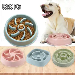 Großhandel Slow Eating Feeder Hund Pet Feeder Hundefutter Schüssel Kunststoff Travel Outdoor Indoor Dog Pet Bowl