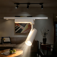 Spot LED sur rail blanc élégant anti-éblouissement réglable pour boutique, showroom, bureau, décoration intérieure commerciale
