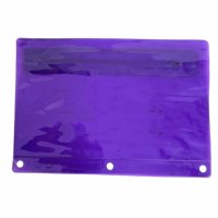 Pochette en plastique recyclable en PVC clair violet rouge bleu avec sac à stylo étanche à fermeture éclair pour une utilisation au bureau