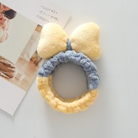 Bandeau de bain et de maquillage personnalisable avec logo, grand nœud papillon en peluche, écologique, durable, doux, élastique, style mignon