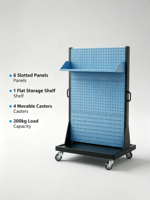 Chariot de rangement mobile AHM pour atelier, en métal, réglable, durable, avec panneaux suspendus pour l'organisation des outils