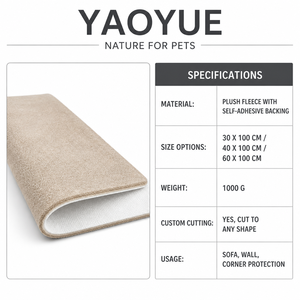 YAOYUE Tapis de protection <span class=keywords><strong>anti</strong></span>-rayures pour canapé, auto-adhésif, en peluche, découpable, pour animaux domestiques (chats et chiens) - Product Image 3