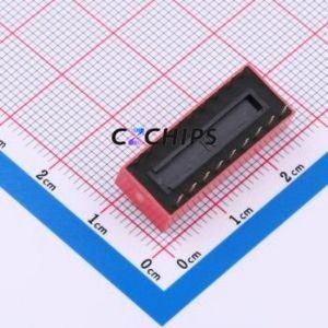 DS-09RP DIP Switch Through hole Component (THT) Switch Flat Toggle, Raised Type Single Pole Single Throw 9-Bit 2.54mm - Product Image 2