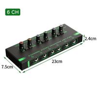 Xtuga EH06 Professional Monitor Splitter Mini Stereo Audio 6 Channel Headphone Amplifier Audio Amp Dengan Kontrol Untuk DJ Studio
