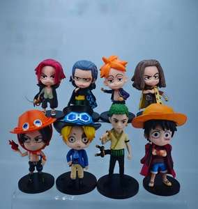 2 designs, 8 pièces/ensemble, figurines d'action d'anime de style nouveau, One Piece Luffy Nami Yamato, mini figurines en PVC - Product Image 2