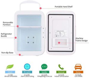 4L <strong>Small</strong> <strong>Fridge</strong> Mini Refrigerators Cooler Portable <strong>Fridge</strong> Great for Skincare Foods Medications Breast Milk, Home for Car - Product Image 2
