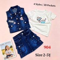 Ensemble de jeans pour enfants modèle YQ285, 11,25 dollars, denim de haute qualité, nouveaux jeans personnalisés, coupe slim pour filles, jeans pour enfants avec couleurs
