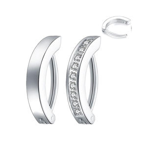 حلقة السرة من التيتانيوم ASTM F136 للبيع بالجملة، مرصعة بالزركون المكعب، بنمط منحني، مجوهرات ثقب السرة للنساء - Product Image 4