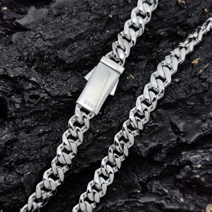 Hip Hop 8mm kubanische Kette Moissan ite Halskette für Männer Schnelle Lieferung S925 Silber Halskette Großhandel Diamant Halsketten für Frauen - Product Image 4