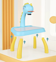 Projecteur de dessin en plastique pour enfants avec lumière et musique - Table de projection pour tracer et dessiner, ensemble de peinture pour l'apprentissage de la créativité