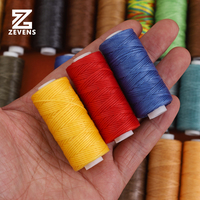 Fil ciré DIY 0,8 mm 150D, 36 couleurs variées, 50 m, pour ceintures en cuir, portefeuilles, fil ciré plat pour couture à la main