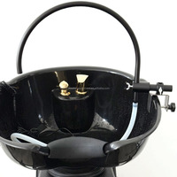 Chaise de lavage de luxe moderne en cuir synthétique imperméable avec cadre métallique et bassin en céramique, pour salon de coiffure, avec circulation d'eau YTS Y001 1