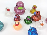 Petits canards en caoutchouc avec paillettes, jouets de bain flottants en plastique pour enfants, douche pour bébé, mini canard jaune coloré pour enfants