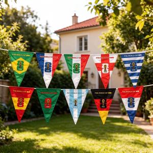Bandera de la Copa Mundial <span class=keywords><strong>FIFA</strong></span> 2026, 14*<span class=keywords><strong>21</strong></span> cm, Guirnalda de Banderines Personalizada al por Mayor, Banderas Triangulares de Colores para Fanáticos del Fútbol - Product Image 4