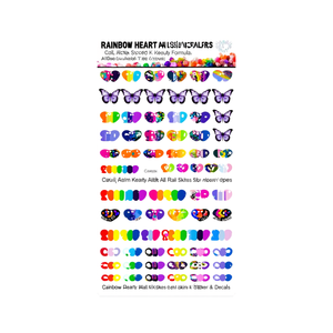 Pegatinas para uñas con forma de corazón arcoíris, diseño colorido para decoración de uñas, cuidado diario de la piel, todo tipo de piel, fórmula K Beauty - Product Image 2