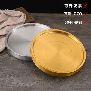 Bandeja Redonda de Acero Inoxidable 304 para Servir Sashimi, Salmón, Mariscos y Sushi, de Grado Comercial - Product Image 4