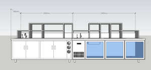 FEST RC-1.8m taille personnalisée en acier inoxydable magasin de thé au lait Calorie Design Workstation - Product Image 6