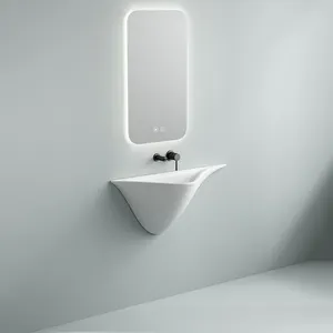 Lavabos en céramique de salle de bain suspendus au mur personnalisés de petite taille articles sanitaires évier de lavabo à main rectangulaire
