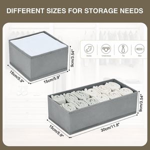 Closet Dresser Drawer Organizers Foldable Fabric Underwear Bras <b>Clothes</b> <b>Storage</b> <b>Clothes</b> Drawer Organizers - Product Image 4