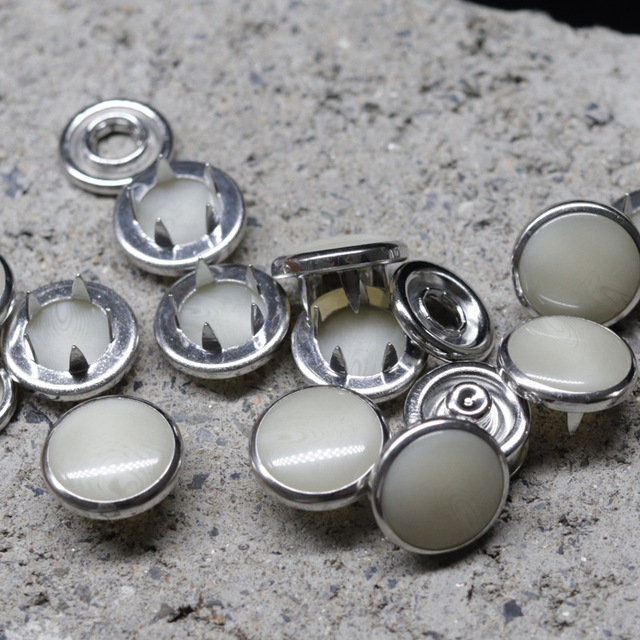 Pearl Prong Snap Button With #222 Under Parts in Nickel Color, Pearl Prong Snap Button for Shirt