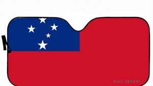 Parasol plegable para parabrisas con bandera de Samoa, de 1 pieza, para <span class=keywords><strong>coche</strong></span>, SUV, camión, bloqueador de rayos UV, mantiene el vehículo fresco - Product Image 1
