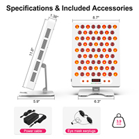 Appareil de luminothérapie LED de bureau 340W à 5 longueurs d'onde 630/660/810/830/850nm Rouge et Infrarouge pour le visage et le soulagement de la douleur avec prise US