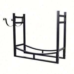 Cepillo, pala, pinzas y soportes para leños de hierro duradero para chimenea, y estantes de almacenamiento de leña para uso interior y exterior - Product Image 3