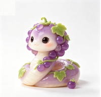 Figurine de dessin animé mignonne en forme de serpent de raisin en PVC ABS injecté, jouet de collection en boîte mystère, usine OEM