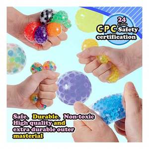 New Arrival Transparent Eco-friendly TPR Squishy <b>Ball</b> for 5 to 7 Years Kids Anxiety Relief Water-Filled Glitter EN71 Certified - Product Image 3