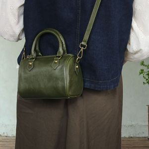 Women's Barrel Shaped Handbag Coffee Color Zipper Closure Single Shoulder Crossbody <b>Bag</b> For Everyday Outfits Spring 2026 - Product Image 3