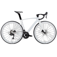Vélo de route en aluminium 2025, dernière version améliorée, 24 vitesses, fourche en carbone, pédales ordinaires, frein à disque, jantes en aluminium pour le sport