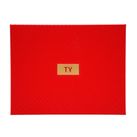 Boîte cadeau rigide à motif gaufré rouge festif avec étiquette dorée pour l'emballage de coffrets de soins de la peau de luxe