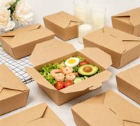 Boîte à lunch en papier kraft biodégradable jetable de 32 oz sans BPA ni PFAS pour les repas à emporter et les barbecues