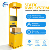 Système DWS statique avec machine de mesure de volume par capteur 3D pour convoyeur à bande extensible de colis