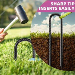 Ancrages au sol robustes piquets de <span class=keywords><strong>fixation</strong></span> de crochet en U <span class=keywords><strong>pour</strong></span> tente de camping, auvents, abris de voiture, hangars, <span class=keywords><strong>balançoire</strong></span> - Product Image 4