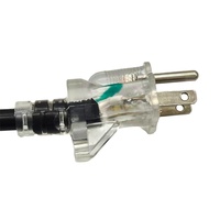 Cable de alimentación de alta resistencia para exteriores SJTW 8/10/12 AWG NEMA 5-15P a conector hembra sin aislamiento con extremo iluminado y pestillo