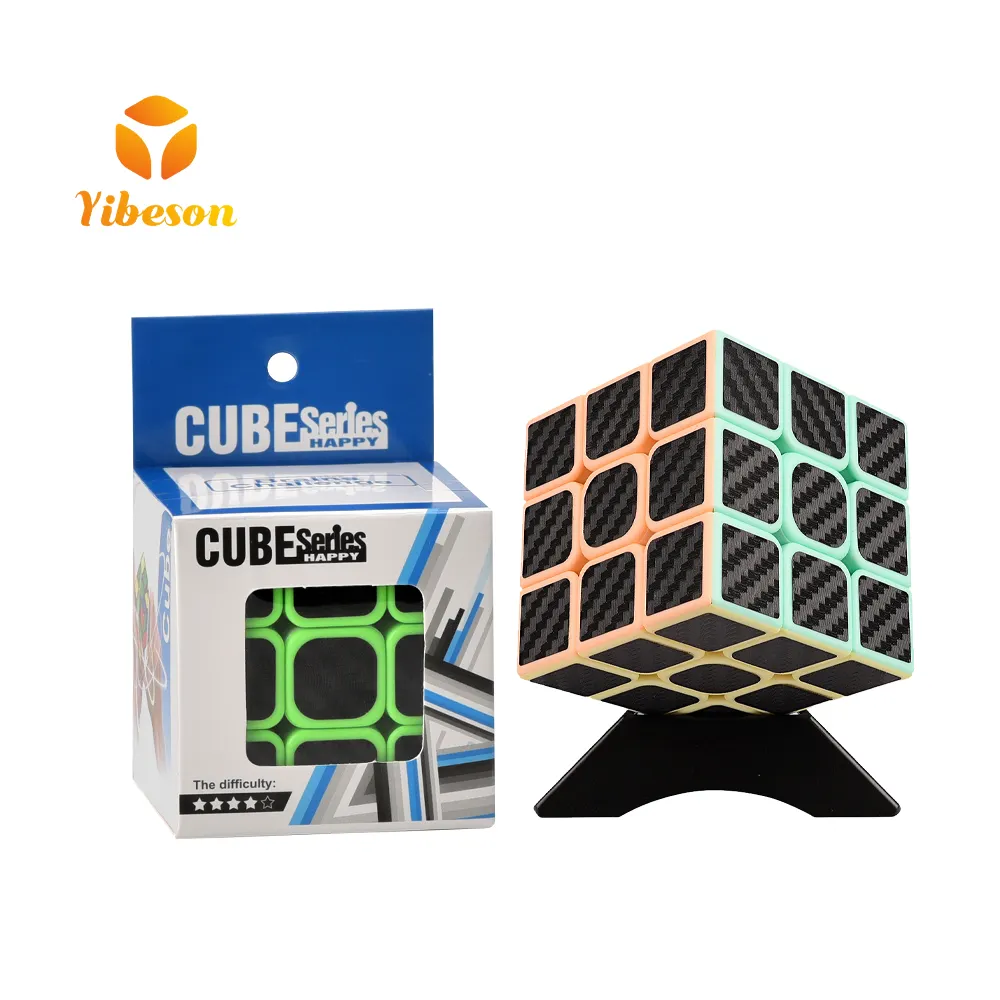 Promotional Educational Toy Smooth Carbon Fiber Sticker Professional Competition Speed 3x3x3 Cube Puzzle For Adult
